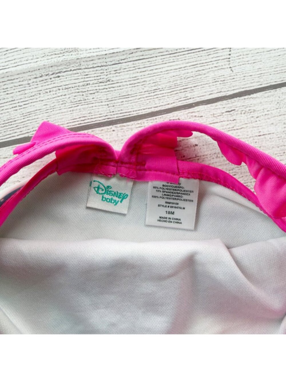 Disney Baby Little Mermaid Ariel One Piece Swimsuit Bathing Suit 12-18 Months - Picture 2 of 4